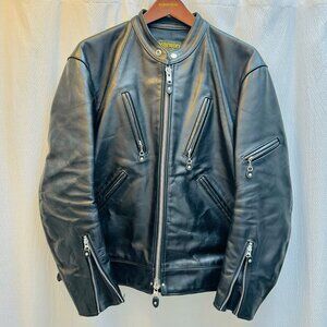 Vanson Black Leather Jacket Large
